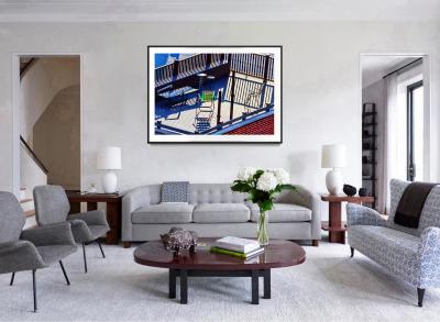 Mitchell Funk Deck Chair Casual Abstraction with Raking Light and Shadows