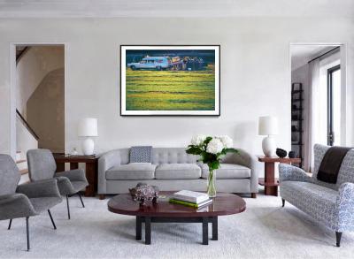 Mitchell Funk Divine Intervention Central Park Ambulance Scene Bathed in Golden Glowing Light