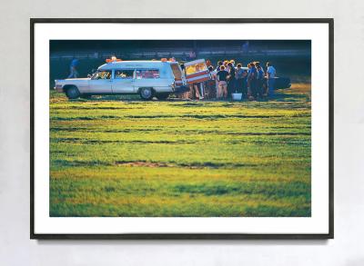 Mitchell Funk Divine Intervention Central Park Ambulance Scene Bathed in Golden Glowing Light