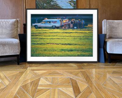 Mitchell Funk Divine Intervention Central Park Ambulance Scene Bathed in Golden Glowing Light