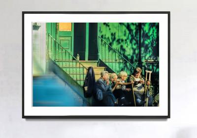 Mitchell Funk East Village Derelict Tramps Smoking and Drinking at Blue Green Wall