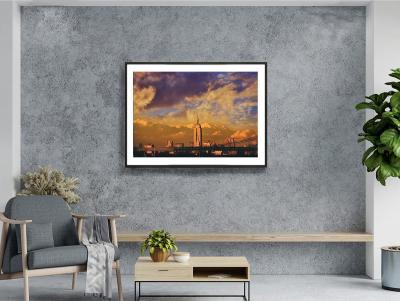 Mitchell Funk Empire State Building Bathed in Luminous Golden Light 1970s