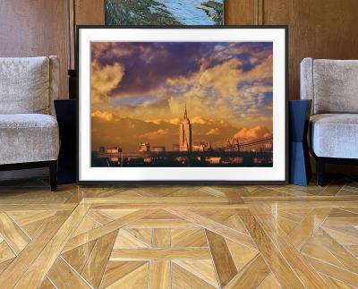 Mitchell Funk Empire State Building Bathed in Luminous Golden Light 1970s