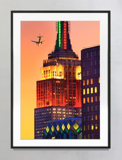 Mitchell Funk Empire State Building Spire at Idyllic Sunset Orange
