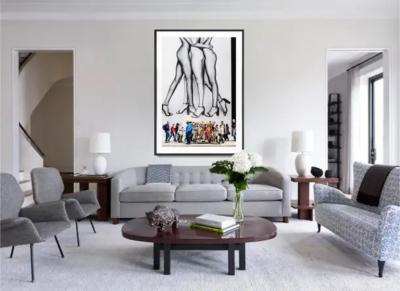 Mitchell Funk Fashion Models Nude Legs Fifth Avenue Billboard with Pedestrians