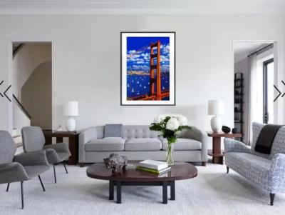 Mitchell Funk Golden Gate Bride with Sailboats