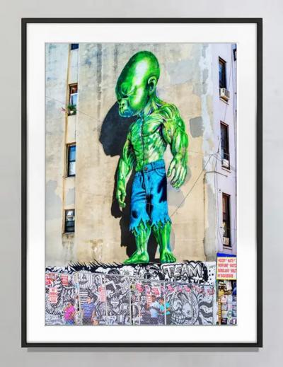 Mitchell Funk Graffiti Wall with Little Green Man Urban Art Sci fi