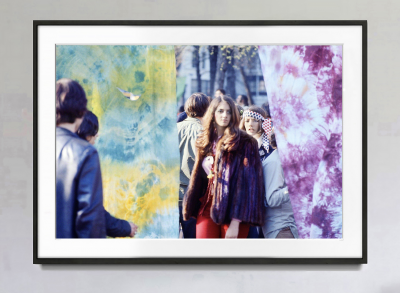 Mitchell Funk Hippies in Psychedelic Curtin Washington Square Park Manhattan 1969