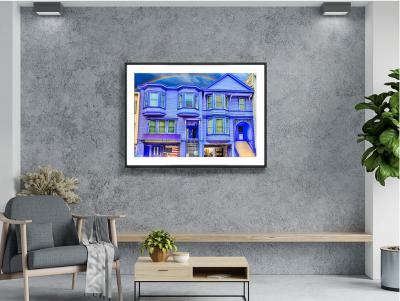 Mitchell Funk Joyful San Francisco Victorian in Purple with Rainbow like Gay Flag