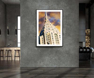 Mitchell Funk Majestic Spire of the Chrysler Building Rises into a Sepia