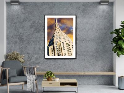 Mitchell Funk Majestic Spire of the Chrysler Building Rises into a Sepia