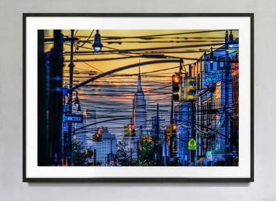 Mitchell Funk Manhattan Mid Town Skyline Seen from Brooklyn Fine Art Print