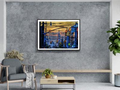 Mitchell Funk Manhattan Mid Town Skyline Seen from Brooklyn Fine Art Print