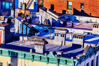 Mitchell Funk Manhattan Rooftop Abstraction Urban Landscape Color Photography