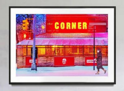 Mitchell Funk Manhattan Street Scene with Neon 