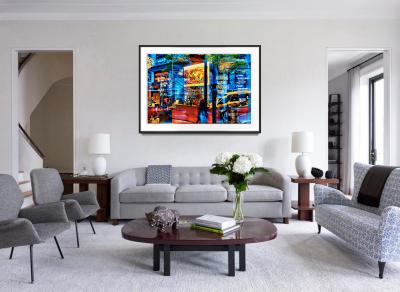 Mitchell Funk Manhattan Window Reflections in Red and Blue