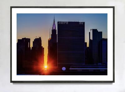 Mitchell Funk Manhattanhenge with Chrysler Building at Sunset