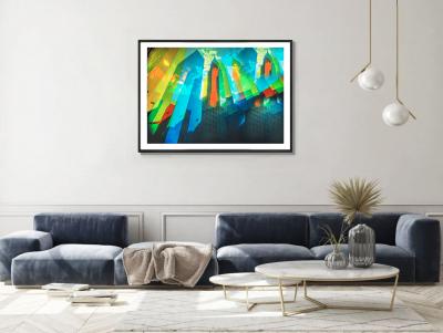 Mitchell Funk Multiple Exposure of the Chrysler Building in Bright Colors