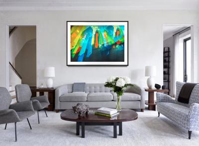 Mitchell Funk Multiple Exposure of the Chrysler Building in Bright Colors