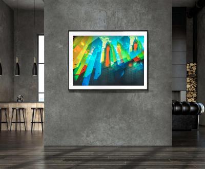 Mitchell Funk Multiple Exposure of the Chrysler Building in Bright Colors