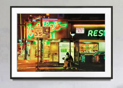 Mitchell Funk Old Miami Beach at Night Ethereal Wolfies Restaurant