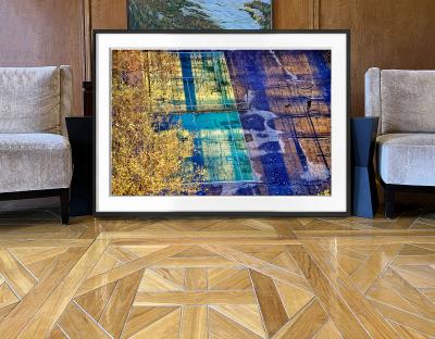 Mitchell Funk Poetic Light Skims off Tennis Court with Running Dog