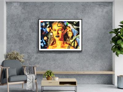 Mitchell Funk Portrait of Green Eyed Sci Fi Star Trek Girl in Golden Light in Times Square