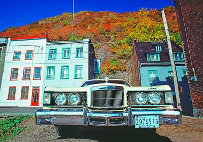 Mitchell Funk Quebec City with Vintage Car on Crisp Autumn Day 1977