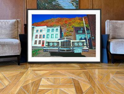 Mitchell Funk Quebec City with Vintage Car on Crisp Autumn Day 1977