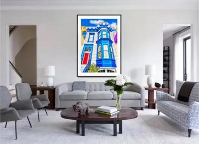 Mitchell Funk San Francisco Victorian House in Colorful Red Yellow and Blue Architecture