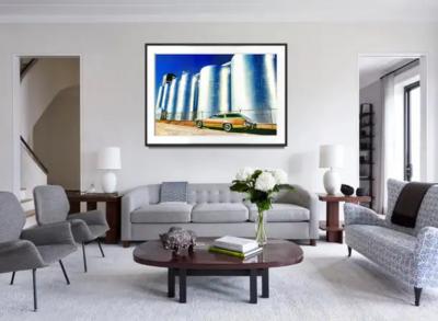 Mitchell Funk Silver Silos and Station Wagon Abstract Photography by Mitchell Funk