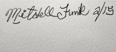 Mitchell Funk Solitary Running Horse Silhouetted against Blue Mountain