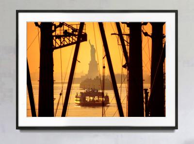 Mitchell Funk Statue of Liberty in New York Harbor at Sunrise Staten Island Ferry