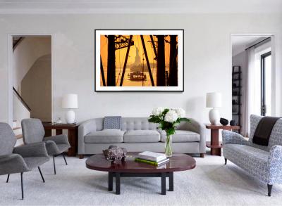 Mitchell Funk Statue of Liberty in New York Harbor at Sunrise Staten Island Ferry