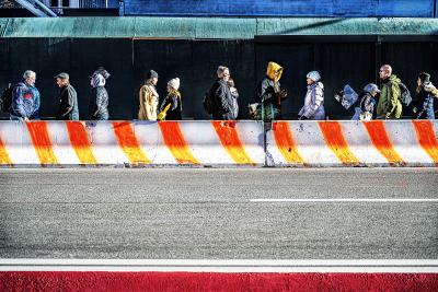 Mitchell Funk Street Walkers New York Street Photography Abstraction