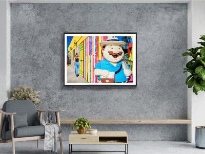 Mitchell Funk Surreal Encounter Street Photography of Sexy Girl and Clown