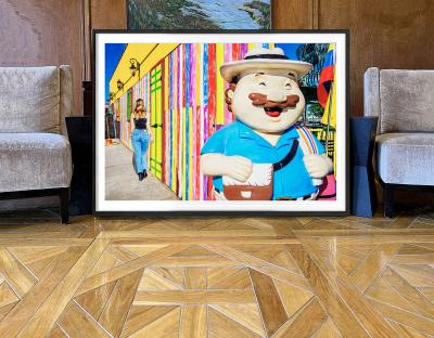 Mitchell Funk Surreal Encounter Street Photography of Sexy Girl and Clown