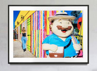 Mitchell Funk Surreal Encounter Street Photography of Sexy Girl and Clown