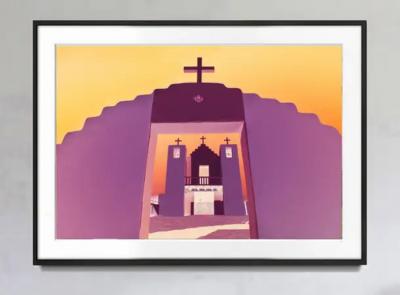 Mitchell Funk Taos Mission New Mexico San Francisco de Asis Mystical Negative Color