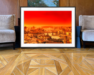 Mitchell Funk The Rebirth of the Renaissance Florence with Orange in the Sky 1990