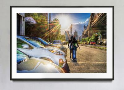 Mitchell Funk The Sun Beckons Step into the Light Three Black Woman Stroll into Manhattan