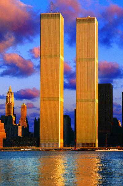 Mitchell Funk Twin Towers in Angelic Light 