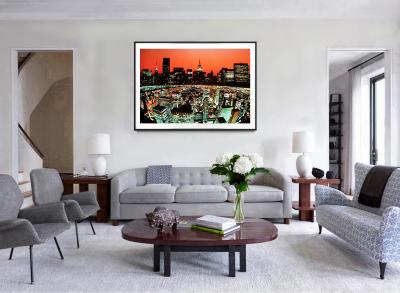 Mitchell Funk Two New York Skylines in One Fantasy Picture Chrysler Building at Sunset