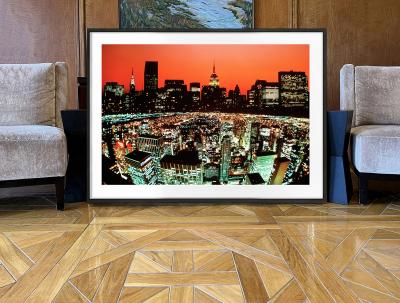Mitchell Funk Two New York Skylines in One Fantasy Picture Chrysler Building at Sunset