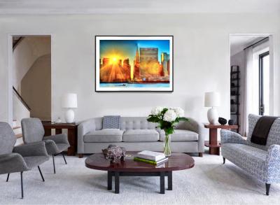 Mitchell Funk United Nations and Chrysler Building Wrapped in Divine Light with Jet Ski