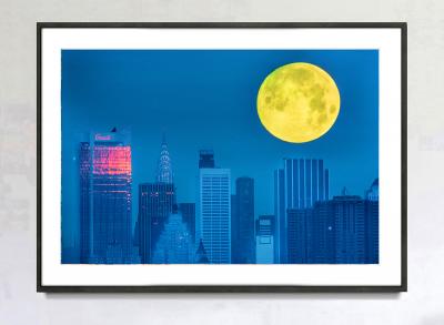 Mitchell Funk Yellow Moon Over Manhattan in the 1970s