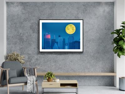 Mitchell Funk Yellow Moon Over Manhattan in the 1970s