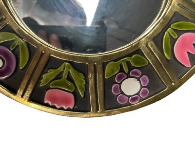 Mithe Espelt 1970s Studio Pottery ceramic wall mirror by Mithe Espelt