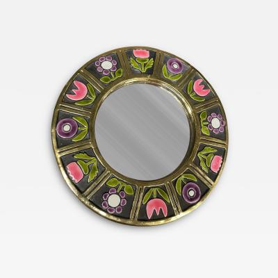 Mithe Espelt 1970s Studio Pottery ceramic wall mirror by Mithe Espelt