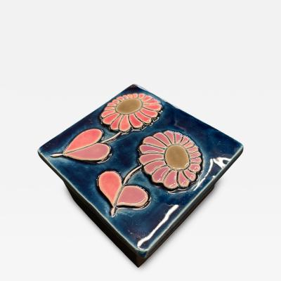 Mithe Espelt 1970s Studio pottery ceramic box by Jacques Adnet